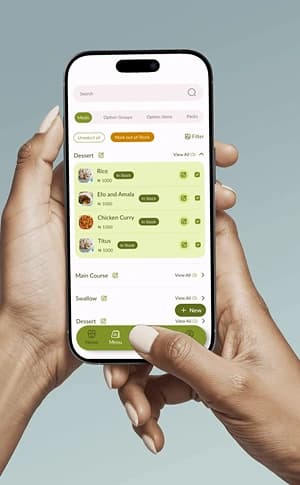 An Abeokuta kitchen managing its menu in the FaztOrder app