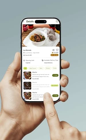 The FaztOrder app showing a kitchen's menu with live prices